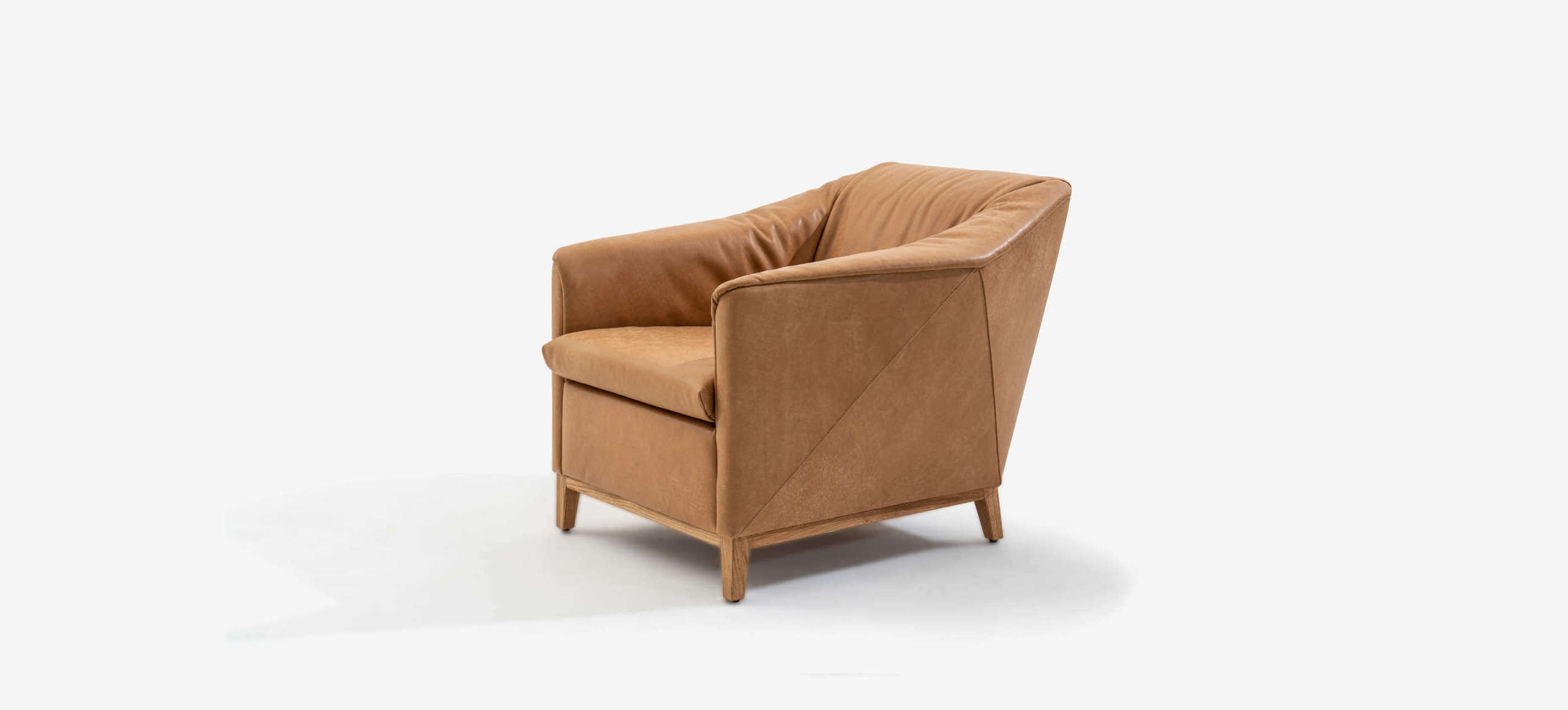 Sessel Damian Signet Leder Eichenholz 