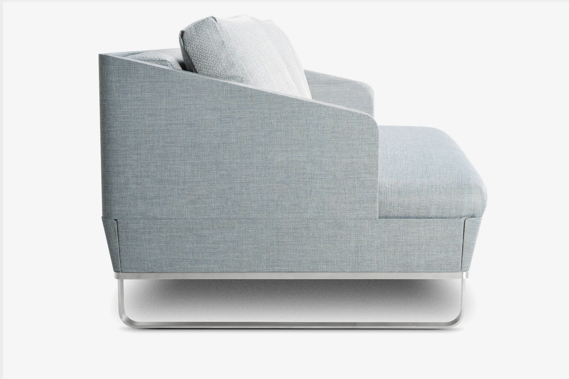 Duetto Deluxe Schlafsofa von Swiss Plus mit drei Rückenkissen. Schlafsofa Duetto Deluxe Swiss Plus Seitenansicht